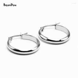 Hoop Earrings Fashion Round Stainless Steel 15mm 22mm 26mm Anti-allergic Jewelry For Women Girls Pendientes Brinco