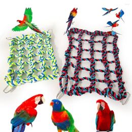 Other Bird Supplies Parrot Toy Colorful Knitted Climbing Grid Hammock Toys For Hamster Squirrel Sugar Glider Training