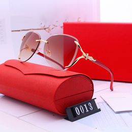 luxury designer sunglasses for women carti glasses Fox head Composite Metal Rimless Optical Frame Classic Rectangle Square pink sunshade sunglass frame glasses