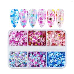 Nail Art Decorations 6 Grids Round Shiny Decor Exquisite Workmanship Cute Design For Finger Accessories NOV99