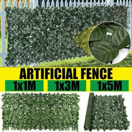 Decorative Flowers Artificial Hedge Simulated Ivy Leaves Fence Privacy Screen Cover Garden Wall Trellis Grass Mesh Backing