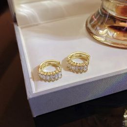 Hoop Earrings Fashion Gold Round For Women Half Colourful Zircon Ladies Luxury Jewellery Trend Party Couple Brinco