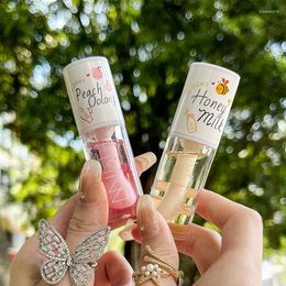 Lip Gloss Kawaii Peach Oil Long-lasting Non-sticky Moisturising Vitamin E Plumping Repair Essence 2023