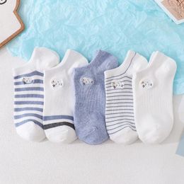 Women Socks Women's Sock Cotton Loose Stripe Design Student Casual Boat Cartoon Sheep Animal Printing Female Summer Spring Short