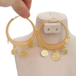 Bangle Bridal Jewellery Gifts Gold Colour Earrings For Women Girl Fashion Arab African Ethiopian Dubai