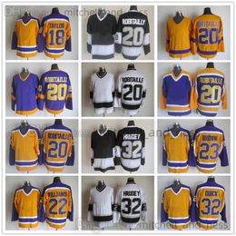 Movie Vintage Hockey Jersey Retro CCM Embroidery 20 Luc Robitaille Jersey 32 Jonathan Quick 23 Dustin Brown 22 Tiger Williams 18 Dave Taylor Jerseys