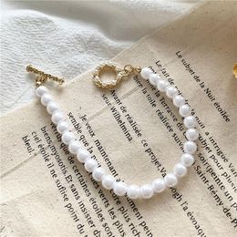 Strand Beaded Strands Korean Temperament Simple Fashion Ins Niche Design Elegant French Retro Baroque Pearl Bracelet For WomenBeaded