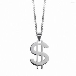 Chains Stainless Steel Silver Colour US Dollar Pendant Necklace Hip Hop Street Dance Jewellery Gift For Him