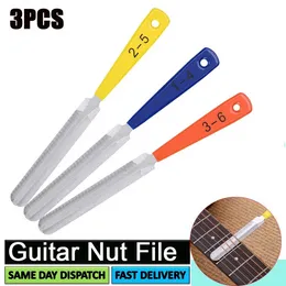 3pc/set Guitar Nut Files Fret Crowning Slot Filing Luthier Repair Tool Kit For Stringed Instruments Guitar Accessory Guitar Part