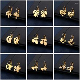 Stud Earrings Titanium Steel Earring Cool Sweet Style Crown Star Heart Ear Studs For Girl Cute Buckle