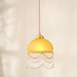 Pendant Lamps Vintage Western Antique French Brass Tassels Small Chandeliers Balcony Hanging Picture