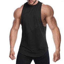 Men's Tank Tops Men's Ice Silk Vest Fitness Wide Shoulder Running Sports Seamless Quick Drying Inside And Outside Wear Tuxedo T Shirts