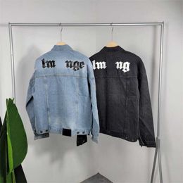 Men's jacket designer baseball jackets Angel Letter Print Washed Denim Coat Street Fashion Casual Cardigan Versatile Men Women Button Shirt