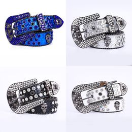 Letter designer Belts skull luxury belt full rhinestone fashion dressy waist cintura crystal letter bling durable casual buckle Bb belts for men designer YD024 Q2