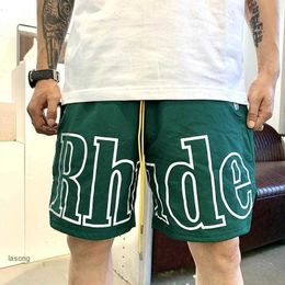 Rh Designer Men Limited Rhude Shorts Summer Swim Short Knee Length Hip Hop High Street Sports Training Beach Pants Mens Elastic Waist Meshd7nq