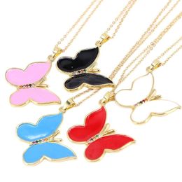 Pendant Necklaces 10PCS Fashion Enamel Butterfly Necklace Aesthetics Accessories Candy Colors Party Wedding Jewelry Gift