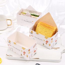 Gift Wrap 50pcs Sandwich Packaging Boxes For Party Baking Bread Cake Packing Paper Box Hamburg Fries Takeaway