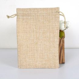 Gift Wrap 17x23cm/6.7"x9" Handmade Drawstring Packaging Burlap Wedding Party Christmas Bags Pouches Jute