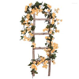 Decorative Flowers 2 Pcs 1.8M Artificial Rose Vine Wall Hanging Faux Flower Garland 69 Plastic Silk Plant For Wedding Decor