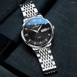Wristwatches Stylish Week Display Quartz Watch Wristwatch Luxury Men Multifunctional For Daily Wear