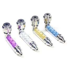 Colorful Zinc Alloy Mini Pipes Removable Dry Herb Tobacco Filter Silver Screen Spoon Bowl Portable Innovative Design Handpipes Smoking Cigarette Holder DHL