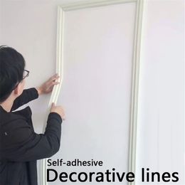 Skirting Line 3D Self-adhesive Corner Line Waist Line Bedroom Living room Background Wall Baseboard Mural Border Lines Home Decor318U