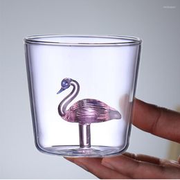 Wine Glasses 3D Relief For Champagne High Borosilicate Coffee Mug Cute Animals Kids Water Cup Tea Milk Glass 300ml Drop