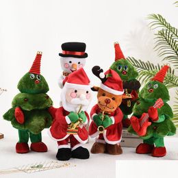 Movies Tv Plush Toy Dancing Christmas Tree Repeat Talking Electronic Toys Can Sing Record Lighten Early Education Funny Gift Drop Dhosl