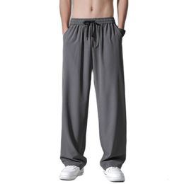 Mens Pants Summer Ultra Thin Lightweight Pants Men Ice Cool Oversize Wide Leg Baggy Tracksuit Menswear Plus Size Harajuku Trouser 230317