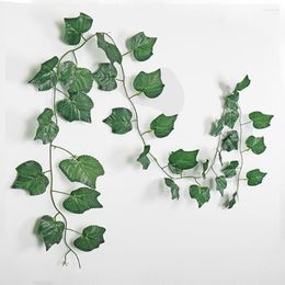 Decorative Flowers 230cm Artificial Plant Wall Ivy Garland Rattan Green Leaf Vine Home Garden Party Outdoor Wedding Decoration Fake Leaves