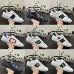 Famous Designer Men Women Casual Shoes Des Chaussures Platfrom Sneakers Espadrilles Shoe With Box ACE Embroidery Bee Tiger Snakes Genuine Leather Trainers