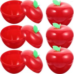 Gift Wrap 6pcs Apple-Shaped Candy Boxes Wedding Christmas Favour Box Plastic Apple Shaped DIY Bright Red
