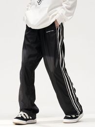 Men's Pants Spring And Autumn Side Striped Zipper Straight Casual Trousers Baggy Joggers Men Women Vintage Ins Trend Sweatpants