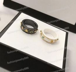 Brand Letter Ceramics Ring for Mens Womens Planet Rings Fashion Designer Extravagant Brand Letters Ring Jewellery Women Men Wedding Lover Gift