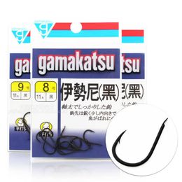 Fishing Hooks Gamakatsu ISEAMA Black Fishing Hooks Barbed Hooks Carbon Steel Carp Fishing Anzol Ultra Point Sharpened Fishhooks Pesca 1#-16# P230317