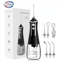 Other Oral Hygiene Portable Oral Irrigator Water Flosser Dental Water Jet Tools Pick Cleaning Teeth 300ML 5 Nozzles Mouth Washing Machine Floss 230317