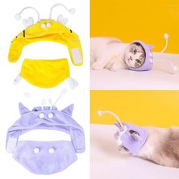 Dog Apparel Pet Clothing Accessories Hat Bee Cat Head Cover Cute Cross Dressing Collar Supplies