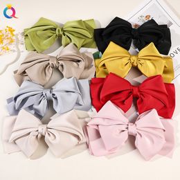 Vintage Ribbon Barrettes 2 Level Big Large Bow Hair Clip Korean Spring Ponytail Clip Hairgrips For Women Fashion Hair Accessories 1974