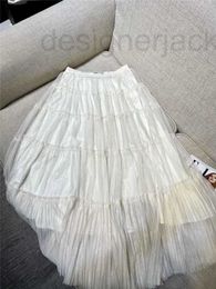 Skirts Designer Early Spring New Triangle Shows Slim Skin Covers Meat Purely Appears to Be a Celebrity Pleated Long High Waist A-Line Lace Skirt PQZE