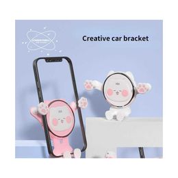 2016 Car Holder Cute Phone Mobile Stand Smartphone Gps Support Mount For 13 12 11 Pro 8 Redmi Lg Drop Delivery Mobiles Motorcycles Electro Dhmvh