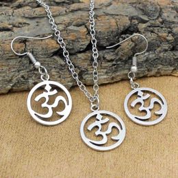 Necklace Earrings Set Trendy OM Symbol Yoga For Women Girls Party Gift