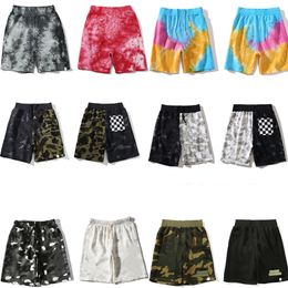 designer Bathing ape mens shorts Men's womens universal summer shark head mouth Camouflage stitching pattern embroidery badge Shorts Beachs JapanSports Pants