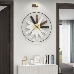 Wall Clocks Modern Simple Decorative Clock For Living Room Furniture Light Luxury Design Household Entrance Decor