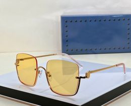 1279 Square Sunglasses Gold Yellow Lenses Glasses Women Designer Sunglasses gafas de sol UV400 Eyewear with Box