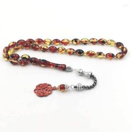 Strand Red Resin Tasbih Muslim Bracelet 33 Prayerbeads Islamic Gift Masbaha Arabic Design Misbaha Turkies Accessories Rosary