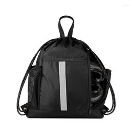 Outdoor Bags 448D Basketball Gym Bag Sports Foldable Sackpack Soccer Shoulder For Boys Girls Zipper Backpack With Dual Side Mesh