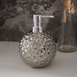 Liquid Soap Dispenser Silver Shampoo Dispenser Ceramic Household Lotion Bottle Sanitizer Bottles Container Liquid Soap Dispenser Bathroom Accessories 230317