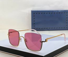 1279 Gold Pink Square Sunglasses Women Glasses Men Sun Shades Designers Sunglasses Occhiali da sole UV400 Protection Eyewear