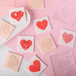 Baking Moulds Acrylic Valentine's Day Cookie Cutter Embossing Press Mould Heart Reverse Stamp Embosser Tools Love Fondant Biscuit