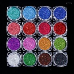 Nail Glitter 1box 15colors Holographics Powders Shiny Laser Chrome Pigment Dust Sequins Flakes Decoration DIY Press On